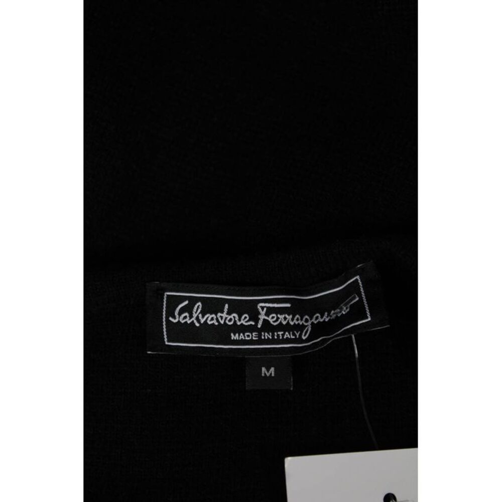 Salvatore Ferragamo Women Black Wool Shift Dress Sleeveless Crewneck Midi Size M - Picture 6 of 6